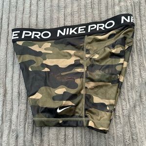 Camo Print Nike Pro Spandex Shorts